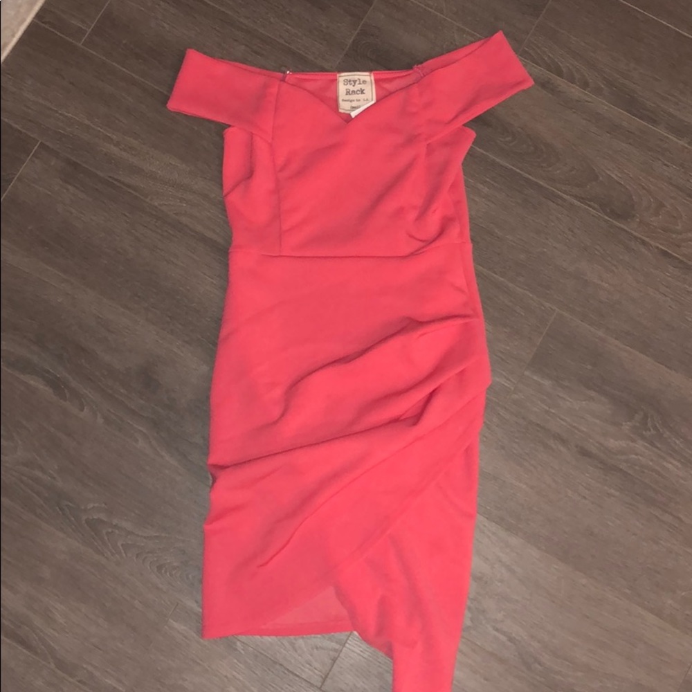NWT Coral off the shoulder Bodycon Dress